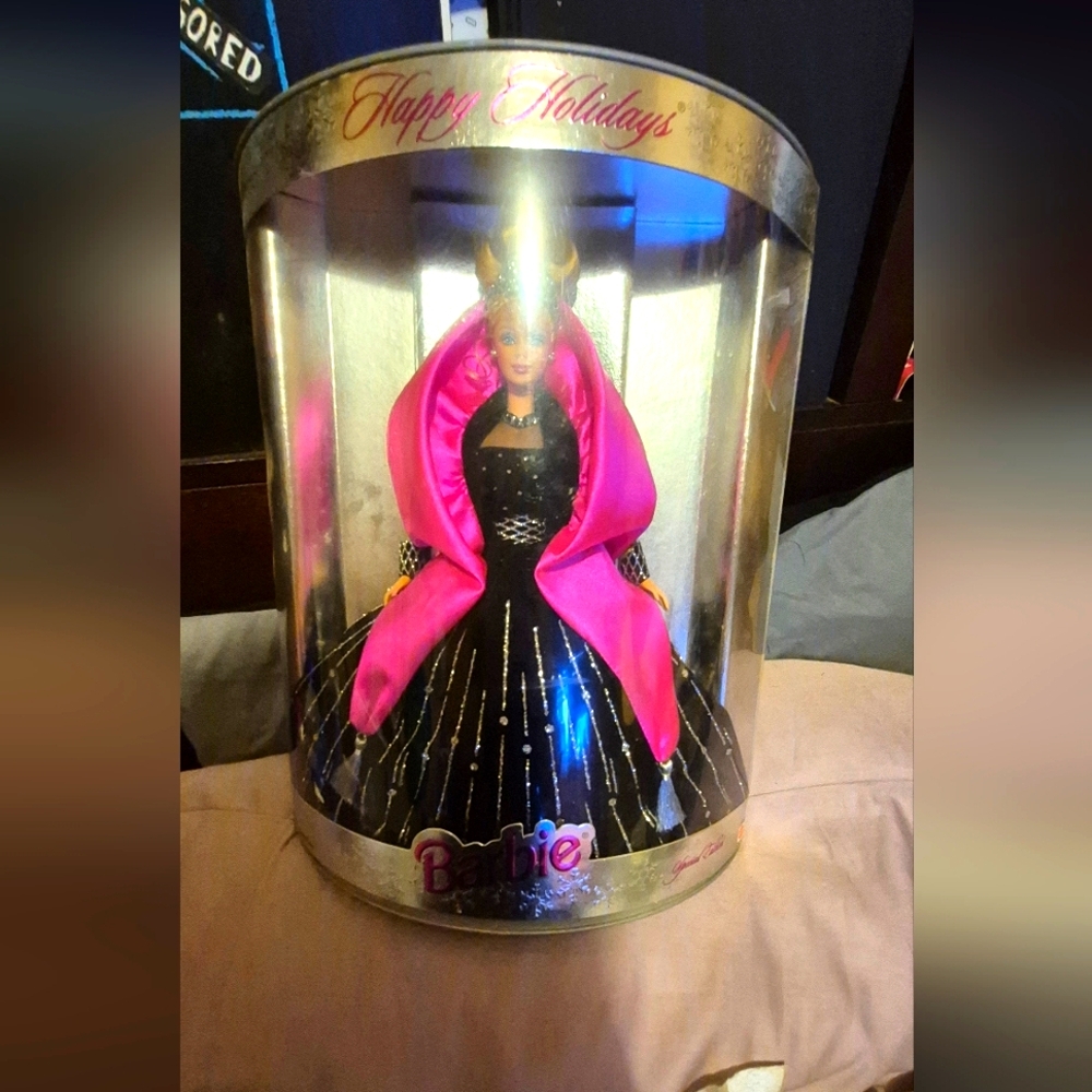 Barbie Happy Holidays Doll with Pink and Black Dress